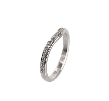 Cartier Ballerina Wedding Band Platinum Semi Pavé Diamond 48 2MM 7241871388 75875701