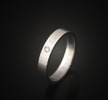 CARTIER C Ring Platin Diamant 1P 60 Größe 3MM 7525735189 128043719
