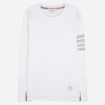 Thom Browne Diagonal Armband Long Sleeve T-Shirt White MJS245A 07323 100 72360045