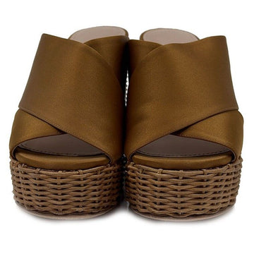 MIU MIU サテン ウェッジ サンダル 80425033 142345637