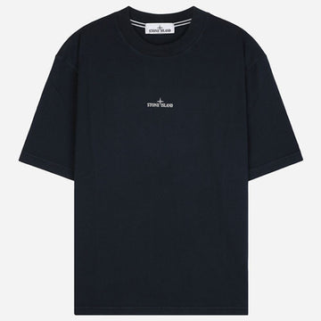 Stone Island Printed Logo Patch Short Sleeve T-Shirt Navy 2100037 S0241 V0020 142965658