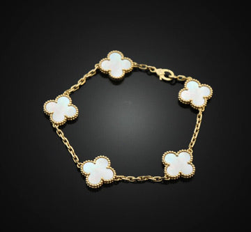 VAN CLEEF & ARPELS 18k Vintage Alhambra 5 Motive Armband 18K Gelbgold 7701024871 143942039