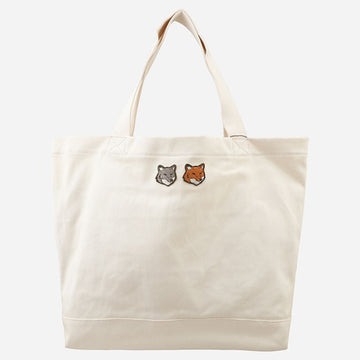 Maison Kitsune Double Fox Head Tote Bag Ecru OW511CFWW0096 P700 144348657