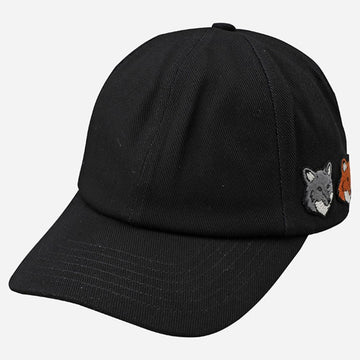 Maison Kitsune Double Fox Head Baseball Cap Anthracite OM611CFWW0096 P190 144348658