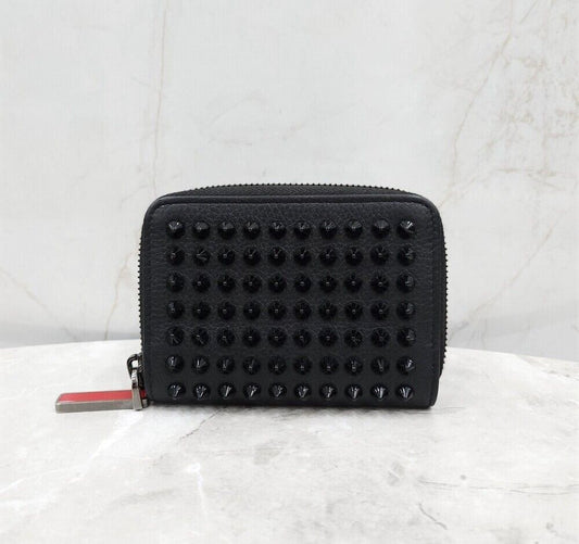 Christian Louboutin Black Spike Zip Card Holder 121957082