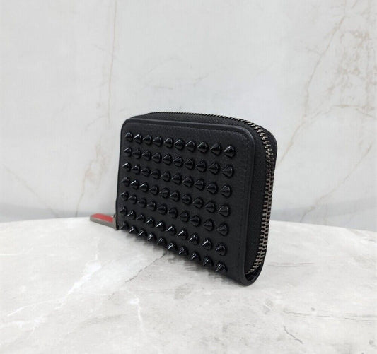 Christian Louboutin Black Spike Zip Card Holder 121957082