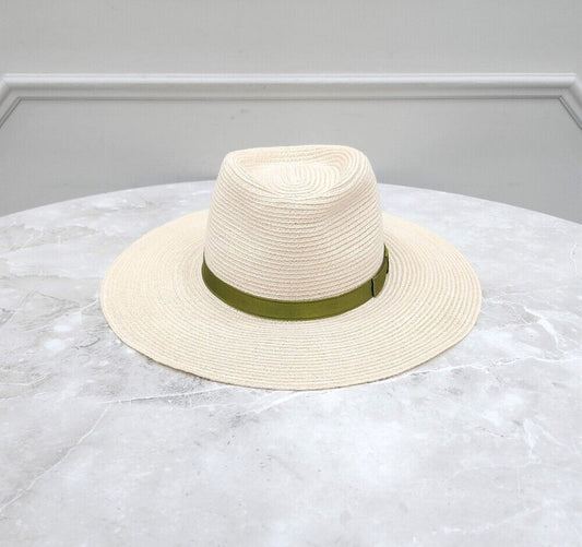CHANEL CC Logo Ribbon Raffia Bucket Hat S 87577952