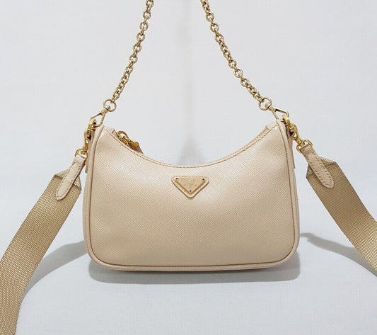 PRADA Saffiano Ketten Mini Schultertasche 1BH174 112624520