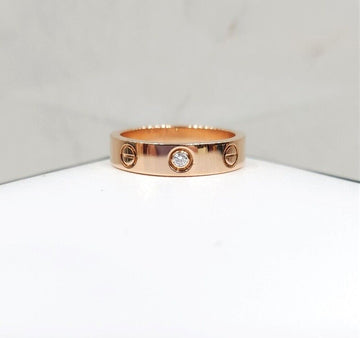 CARTIER 18k ダイヤ 1P ラブバンドリング 49号 18K ローズゴールド 119569907