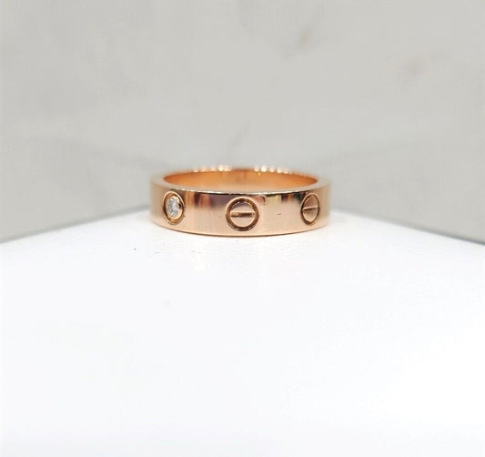 Cartier 18k Diamond Love Band Ring 49 18K Rose Gold 119569907