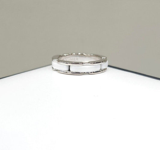 CHANEL White Ceramic Ultra Ring 47 J3091 105547143