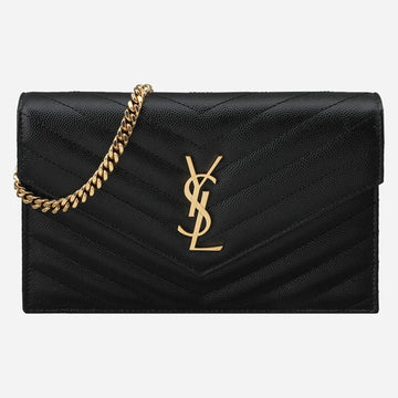 Saint Laurent Monogram Envelope Chain Bag Black 742920 BOW01 1000 145470718