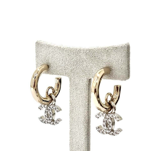 CHANEL Crystal Logo Earrings 7306010640 88094794