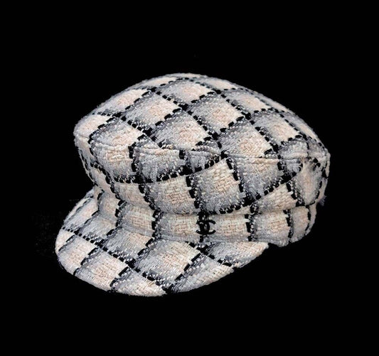 CHANEL Tweed CC Logo Hunting Cap 7107687104 63899166