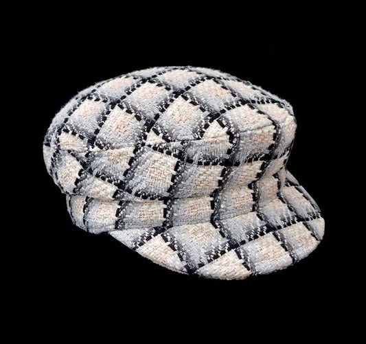 CHANEL Tweed CC Logo Hunting Cap 7107687104 63899166