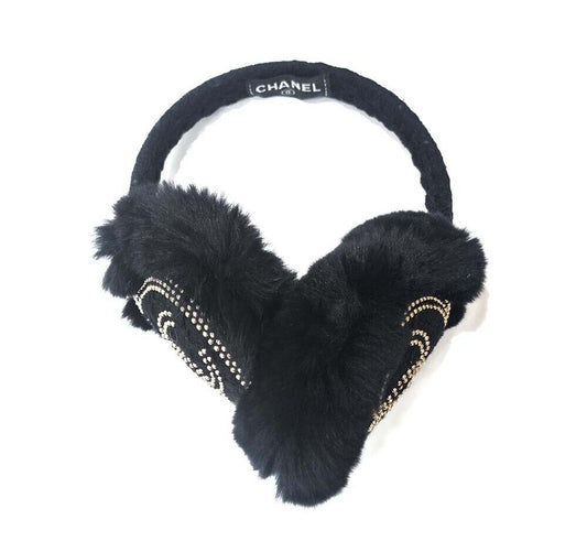 CHANEL CC Logo Fur Ear Muffs 7128956209 65320834