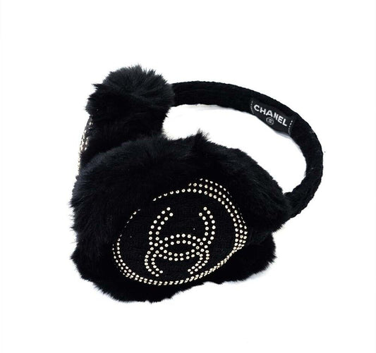 CHANEL CC Logo Fur Ear Muffs 7128956209 65320834