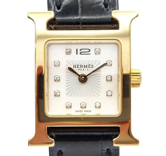 Hermes H Hour Diamond Gold-Plated Watch HH1.102 7415358018 115366655