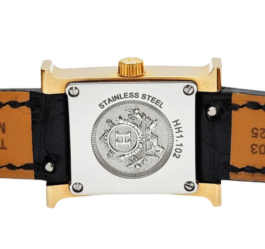 Hermes H Hour Diamond Gold-Plated Watch HH1.102 7415358018 115366655
