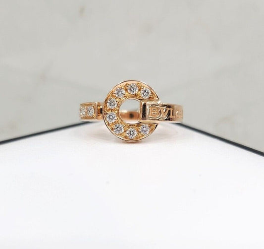 Bulgari 18k Diamond Ring Size 49 18K Rose Gold 119569909