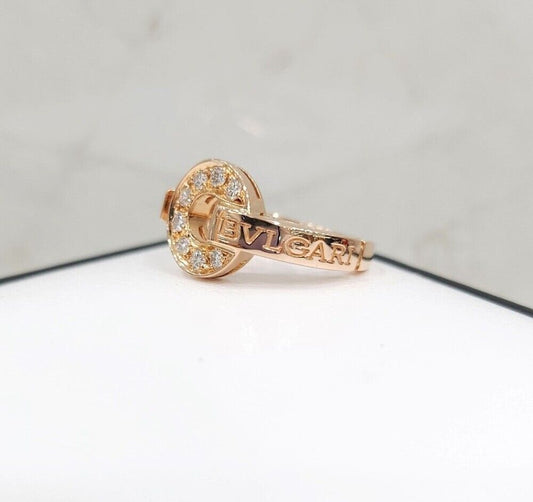 Bulgari 18k Diamond Ring Size 49 18K Rose Gold 119569909