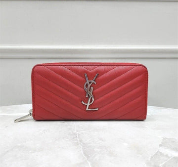 Saint Laurent Monogram Matelassé Leather Zip Long Wallet 80473299