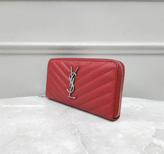 Saint Laurent Monogram Matelassé Leather Zip Long Wallet 80473299