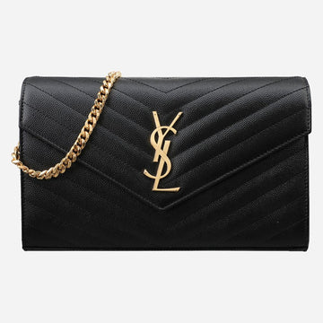 SAINT LAURENT Monogram Schultertasche Gold Schwarz 377828 BOW01 1000 145898691