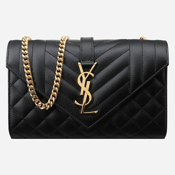 Saint Laurent Ambrofe Small Shoulder Bag Gold Black 600195 BOW91 1000 145898694