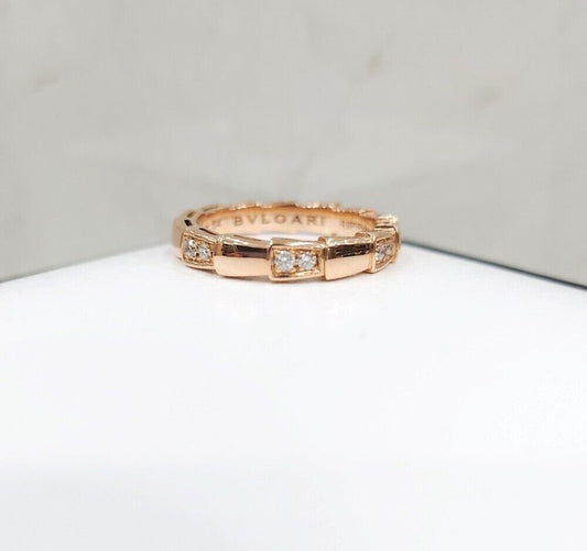 BULGARI 18k Diamant Serpenti Viper Ring 18K Roségold 54 116136860