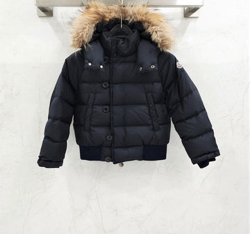 Moncler Kids Black Logo Padded Jacket 146520892