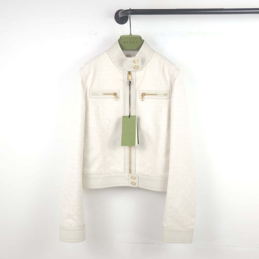 Gucci GG Canvas Jacket with Leather Trimming 681034 7579 117391202