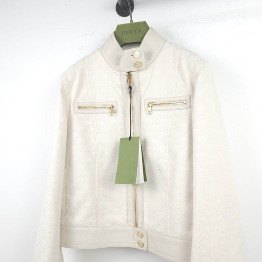 Gucci GG Canvas Jacket with Leather Trimming 681034 7579 117391202