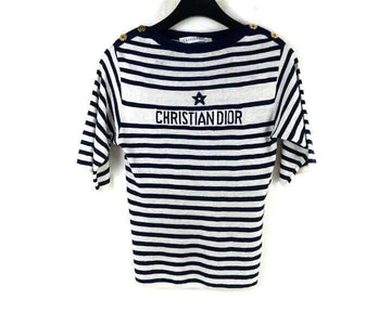 Dior Linen Cashmere Silk Mariner Short Sleeve Ribbed Knit 11416 144842024