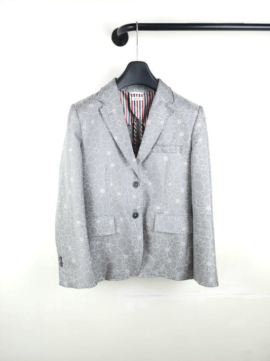 Thom Browne Floral Pattern Print Silk Half Lining Classic Jacket FBC700H-08109035 4646 61413169
