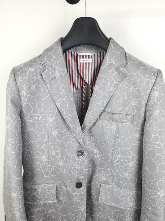 Thom Browne Floral Pattern Print Silk Half Lining Classic Jacket FBC700H-08109035 4646 61413169