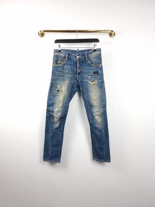 DSQUARED2 ディー・アンド・デン ダーティーノックウォッシュ バイカー ジーンズ 74LA0553 989 29218420