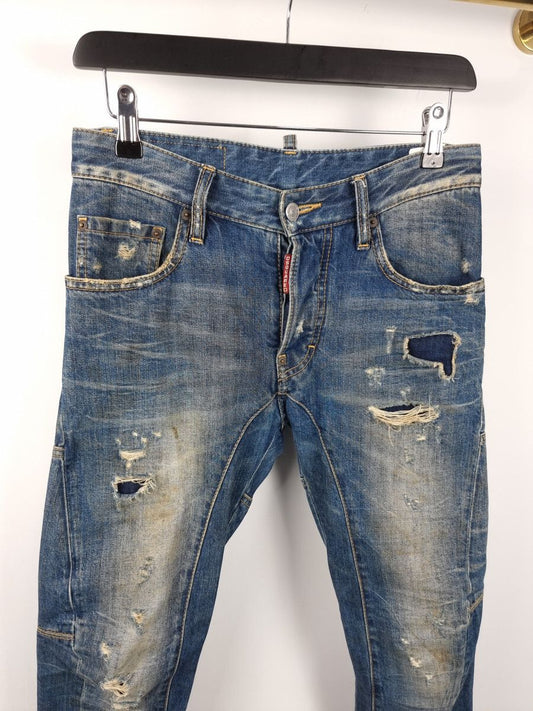 DSQUARED2 ディー・アンド・デン ダーティーノックウォッシュ バイカー ジーンズ 74LA0553 989 29218420