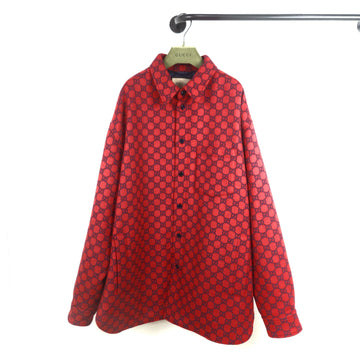 GUCCI gg GG ウールフランネルパディングオーバーシャツ 7864 120433105