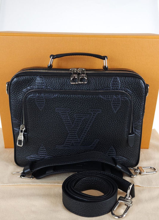 LOUIS VUITTON Taurillon Schatten Monogram Flugtasche Tote Messenger Bag M57287 3089 80862395