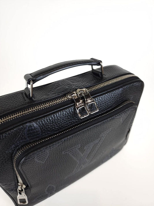 LOUIS VUITTON Taurillon Schatten Monogram Flugtasche Tote Messenger Bag M57287 3089 80862395