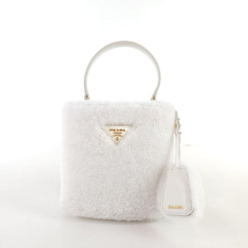 PRADA Shearling Panier Tote Bag Schultertasche Crossbody 1BA373 8788 127422302