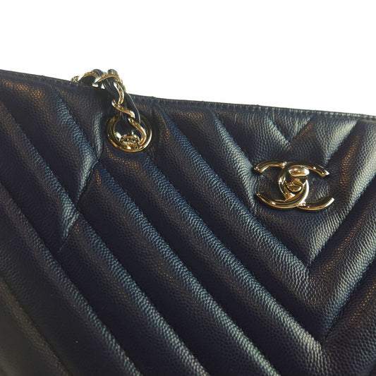 CHANEL シェブロン キャビア ショルダーバッグ ショッパーA91046 8295 124256785