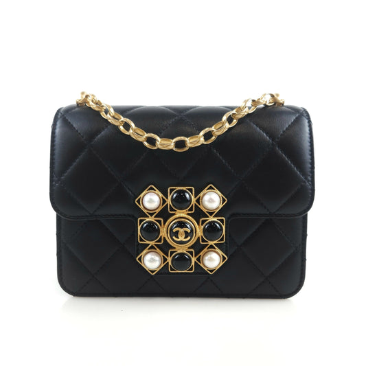 CHANEL オニキスペールメタルフラップショルダーバッグクロスバッグAS1889 6738 101137631