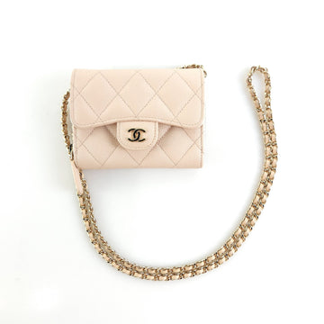 CHANEL Classic Caviar Zip Flap Chain Card Holder Wallet AP2569 10126 138551621