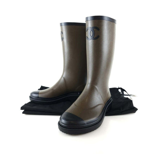 CHANEL cc CC Rubber Rain Boots 6474 119810807