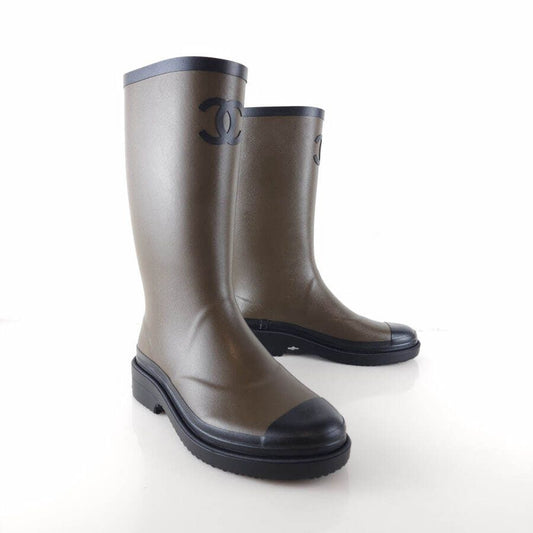 CHANEL cc CC Rubber Rain Boots 6474 119810807
