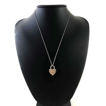Tiffany & Co Ann Co Heart Padlock Silver Necklace 11727 146340254