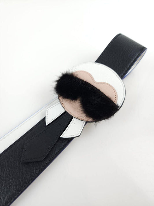 FENDI Mink Pelz Leder Schulterriemen 8AV077 5099 66504487