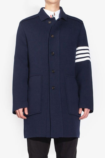 Thom Browne Diagonal Armband Interlock Cotton Cashmere Overcoat MKJ098A Y3028 415 1120 139104503